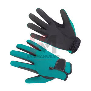 Gants d'équitation en cuir PU durable avec logo personnalisé OEM, vente en gros, sangle de poignet réglable - Product Image 1