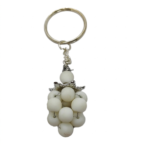 High Quality Crystal Keychain Stone white jade grapes <b>key</b> Chine natural Stone bead Healing <b>Key</b> Holder Gift Women <b>Key</b> <b>Chains</b> - Product Image 1