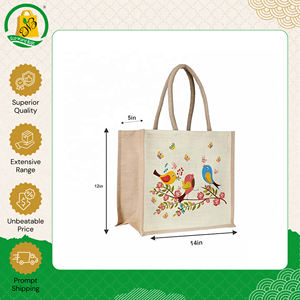 Bolsos de Mano de Yute con Asa Acolchada y Correa, Fabricados en India, Diseños Personalizados, Ecológicos, con Estampado Completo - Product Image 2