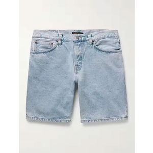 <b>High</b> Quality Custom <b>jean</b> jorts Distressed designer Washed cotton shorts Vintage baggy rhinestone double <b>waist</b> denim jort for <b>men</b> - Product Image 6