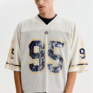 Camiseta de Fútbol Americano de Malla de Poliéster Transpirable, Estilo Urbano Oversize, con Estampado de Número, Uniforme de Equipo, OEM, Marca Privada, Pedidos al por Mayor - Product Image 3