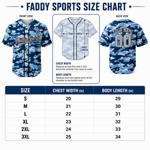 Maillot de baseball personnalisé camouflage bleu, sublimation intégrale, chemise de sport boutonnée pour homme, respirant, style hip-hop streetwear, uniforme d'équipe - Product Image 6