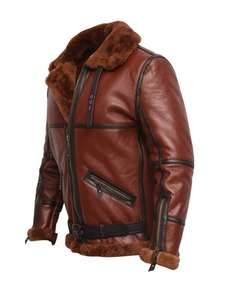 <b>Men</b> RAF British <b>Shearling</b> Aviator <b>Jacket</b> - Product Image 2