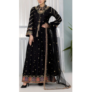 Vestidos Casuales de Verano Elegantes para Mujer, Diseño Pakistaní con Estampado Sólido y Logotipo Personalizado para Fiestas y Bodas, Precio al por Mayor, en Stock - Product Image 1