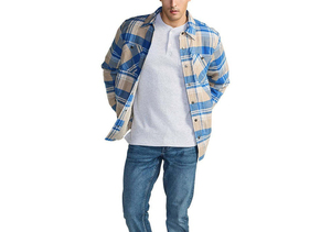 Wholesale Streetwear <b>Flannel</b> Shirt <b>Jacket</b> Long Sleeve Plaid Polyester Lined Breathable - Product Image 2