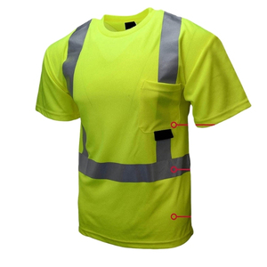 Camisetas de Alta Visibilidad de Manga Corta, 100% Algodón, de Alta Calidad, con Logotipo Personalizado, Reflectantes, de Seguridad para Hombre, 2026 - Product Image 5