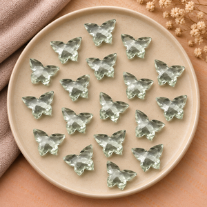 Green Amethyst <b>Butterfly</b> Shape 14x10mm Faceted Gemstone <b>Beads</b> for Jewelry Making Wholesale Loose Stone <b>Beads</b> Craft Supplies - Product Image 1