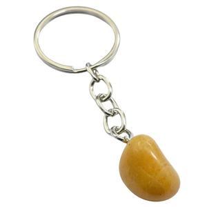 Vente en gros d'aventurine jaune naturelle pierre dégringolée porte-clés apaisant protecteur Quartz pierre précieuse accessoire Feng Shui lot en vrac - Product Image 1