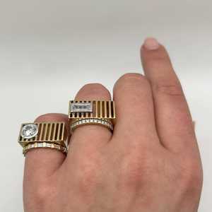 1ct Marquise Lab Diamond Wide Band <b>Ring</b> 14k 18k Solid Gold 10mm Cage <b>Statement</b> <b>Ring</b> Bezel Set Modern Unisex Cocktail <b>Ring</b> F VS - Product Image 1