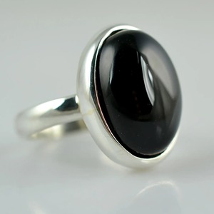 Black Onyx <b>Ring</b> 925 Sterling <b>Silver</b> Handmade Boho <b>Statement</b> Promise <b>Ring</b> for Women Natural Oval Black Onyx <b>Ring</b> July Birthstone - Product Image 1