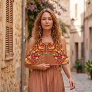 Éventail pliant rustique en bois naturel fait main, finition artisanale moderne, design compact pour un transport facile, accessoire rafraîchissant éco-responsable, idéal pour mariage - Product Image 4