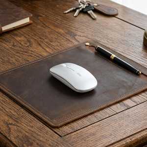Premium Real Leather Mouse Pad Waterproof <b>Desk</b> Mat Full Grain Cowhide Leather Mousepad for Computer Surface LMP-0020 - Product Image 3