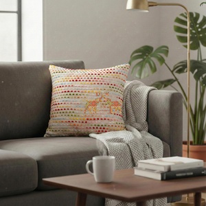 New Cotton Handmade Woven Cotton Cushion Cover Ethnic Boho Decorative <b>Pillowcase</b> for Sofa Living Room Decor - Product Image 6