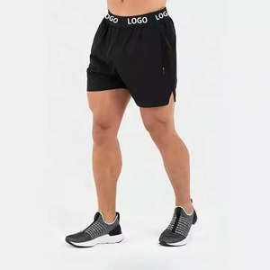 Shorts de sport pour hommes grande taille, vierges, personnalisables avec logo, entrejambe de 5 pouces, fente latérale, double couche - Product Image 5