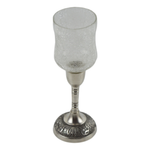 Support de bougie en fer forgé fait main, finition plaquée, à bras unique, pour décoration de dîner et de fête - Product Image 1