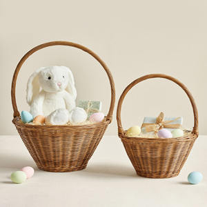 Cestas de almacenamiento de colores, juego de cestas de ratán, contenedor de Pascua con lazo decorativo, productos más recientes - Product Image 3