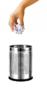 Poubelle à papier perforée en métal, poubelle ronde avec dessus ouvert et base antidérapante pour la maison et le bureau - Product Image 5