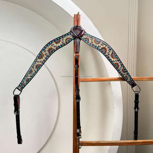 Top à la mode 100% cuir véritable Western colliers de poitrine usinés à la main avec tournesol outillage travail fabricant en gros fournisseur - Product Image 4