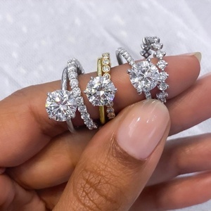 Wholesale Price 2.21ct Round Brilliant Cut Lab <b>Diamond</b> Engagement <b>Ring</b> White Gold Classic Solitaire Hidden Halo Wedding <b>Ring</b> - Product Image 3