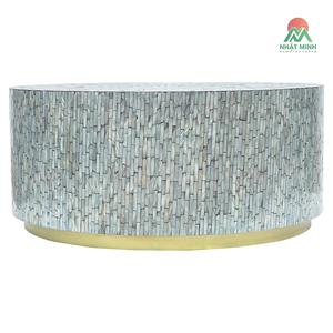 Table basse ronde en rotin Nhat Minh, faite à la main, mobilier de salon contemporain, design moderne - Product Image 4