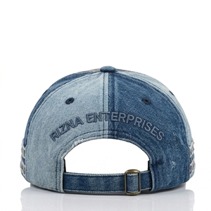 Gorra Trucker de Mezclilla RIZNA, 6 Paneles, Ajustable, Unisex, Estilo Vintage, Logotipo Frontal Lavado, Azul, Algodón, Casual, Primavera/Verano, Calidad Premium OEM - Product Image 3