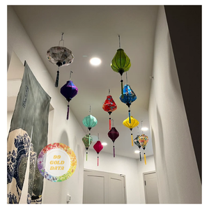 Handcrafted Silk Lantern Vietnam Fabric Hanging Lighting for Modern Homes Asian Theme Decorations - Caryln - Product Image 5