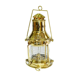 Farol de latón pulido de alta calidad, estilo náutico vintage, portavelas hecho a mano, farol decorativo colgante de metal para decoración del hogar. - Product Image 6