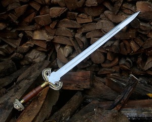 Épée courte artisanale en acier Damas, style Viking médiéval, avec fourreau, mini épée, épée Viking - Product Image 6