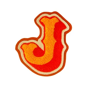 Nonwoven Felt Lightweight Iron-On Patch with PVC <b>Letter</b> J Embroidery for Clothes Bags Hats - Product Image 1