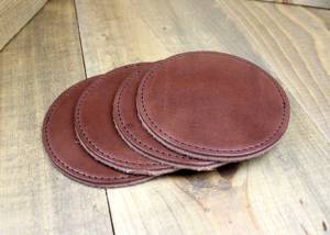 Handcrafted Genuine Leather Coasters Top Grain Cowhide Cup Pad Set Heat Resistant <b>Table</b> Mats for Hot Drinks GLC-0027 - Product Image 4