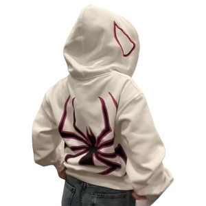Sudadera con capucha extragrande Y2K con cremallera completa y estampado de araña para mujer y hombre, chaqueta estilo grunge streetwear para adolescentes. - Product Image 1
