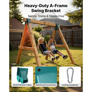 Heavy-Duty <b>A</b>-<b>Frame</b> <b>Swing</b> Set Hardware with 2 <b>Swing</b> Brackets 2 Seats 4 Hangers <b>for</b> Playground Use - Product Image 2