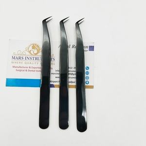 แหนบต่อขนตาปลายไฟเบอร์คุณภาพสูง สีดำพลาสมา 65 องศา - Product Image 2