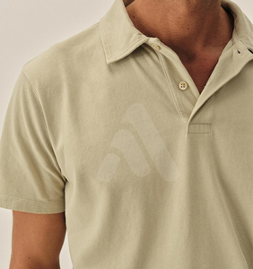 เสื้อเชิ้ตผู้ชายขายส่ง OEM ผ้าฝ้าย 100% สีพื้น พิมพ์ลายดิจิตอลตามสั่ง ฟรีโลโก้ด้านหน้า ระบายอากาศได้ดี แขนสั้น - Product Image 3