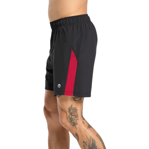 Shorts de sport pour homme 7 pouces coupe ajustée respirants pour l'entraînement, la course et le fitness Noir Conditioning Rouge - Product Image 3