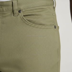 Men's Slim Fit <b>Chino</b> Pants Brown Mid Waist Solid Custom OEM Wholesale - Product Image 6