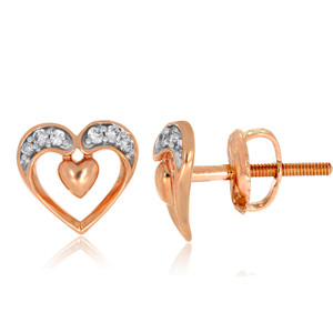 Pendientes de Diamantes Orgánicos Aurelia, Pendientes de Diamantes en Forma de Corazón con Corte Brillante Redondo, Diamantes Cultivados en Laboratorio - Product Image 3