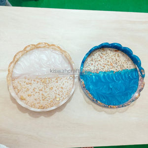 Bandeja de servicio de resina azul/Marfil de último estilo de diseño creativo bandeja de decoración desechable para el hogar y el Hotel para alimentos y frutas - Product Image 2