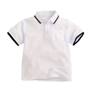 Polo pour garçon de qualité supérieure, 100% coton tricoté, respirant, manches courtes, décontracté, tendance, pour un confort quotidien, certifié LEED - Product Image 1