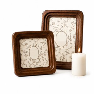 Custom Size Modern Curved <b>Wood</b> Photo <b>Frame</b> Vintage Solid Wooden <b>Picture</b> <b>Frame</b> Set for Desktop Display and Housewarming Gift - Product Image 1