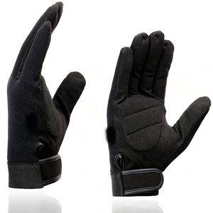 Gants de moto pour hommes Samroz Sports en maille textile noire avec paume renforcée pour mécaniciens - Product Image 2