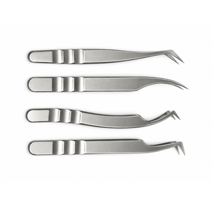 แหนบต่อขนตา สแตนเลสโค้งมน ปลายเรียบ ดีไซน์ใหม่ ด้ามจับแบบกดปิด - Product Image 4