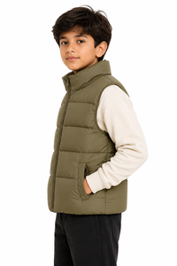 Gilet matelassé Livster pour garçons, sans manches, veste d'hiver chaude, gilet rembourré, col montant, fermeture éclair intégrale, léger et isolé - Product Image 2