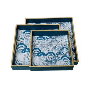 ถาดเสิร์ฟไม้ทำขึ้นอย่างสวยงามสำหรับโต๊ะกาแฟรับประทานอาหารและการแสดงที่บ้าน - Product Image 3