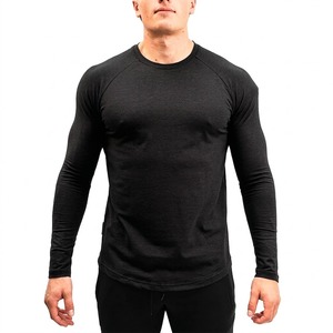 Breathable Long Sleeve <b>Tight</b> Sports T-Shirt Round Neck Quick-drying Exercise Top T Shirts For Men - Product Image 1