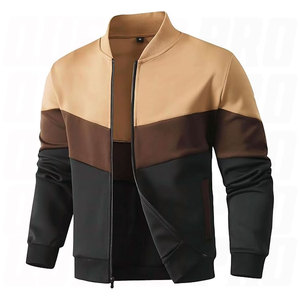 Mens Lightweight Casual Bomber <b>Jacket</b> Color Block Varsity Style Coat for Spring Autumn Streetwear Outdoor Fashion - Product Image 1