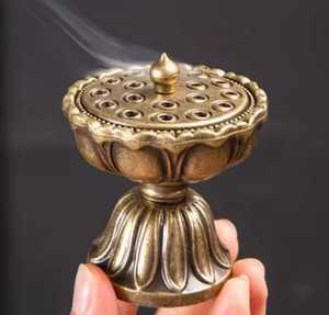 Brûleur d'encens en métal Lotus en gros, brûleur d'encens en alliage de bronze, porte-encens portable, cadeau souvenir - Product Image 6