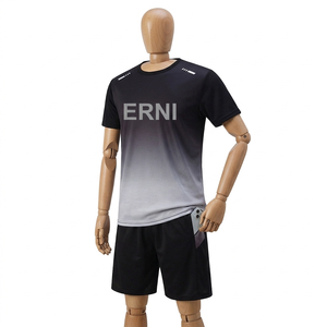 Conjunto Deportivo de 2 Piezas para Hombre, Verano, Algodón y Elastano, Secado Rápido, Camiseta de Manga Corta con Bolsillo y Pantalones Cortos, para Correr y Gimnasio - Product Image 4