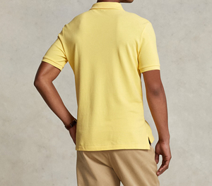 Camiseta de Manga Corta Amarilla para Hombre, 100% Algodón, Cuello Redondo, Corte Regular, Color Sólido Informal, Tejido Piqué, Logotipo Frontal, Transpirable - Product Image 2