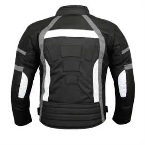 Veste de moto personnalisée respirante, imprimée, imperméable, en Cordura 600D, pour homme, hiver, noir et blanc, vente en gros - Product Image 2